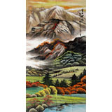六尺国画山水《金秋神韵》