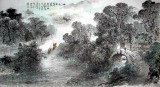 【已售】名家杨春六尺山水《山村之晨》