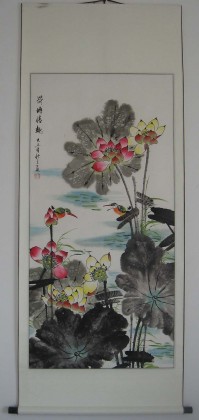 【已售】四尺国画《荷塘情趣》