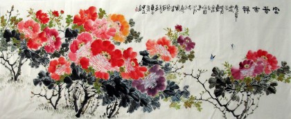 【已售】八尺巨幅牡丹画《花开富贵》