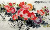 【已售】八尺巨幅牡丹画《花开富贵》