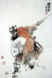 【已售】四尺三开钟馗《神威图》