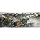 六尺山水画《湖山清韵图》