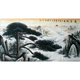 【已售】六尺精品山水画《迎客松》