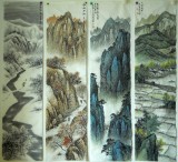 【已售】国家画院刘金河四条屏山水