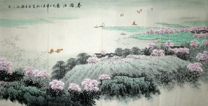 已售四尺山水国画春满江南