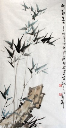 【已售】湖北美协庾超然小尺寸《竹报平安》