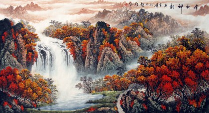 【已售】六尺秋景山水《金秋神韵》