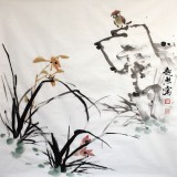 【已售】湖北美协庾超然四尺斗方花鸟画