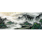 小八尺国画山水《江山美如画》