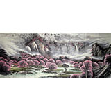 小八尺国画山水《山乡春正浓》