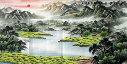 【已售】四尺国画山水《遍地是黄金》