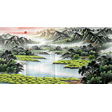 四尺国画山水《遍地是黄金》