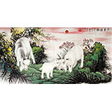 三尺风水吉祥国画《三羊开泰》-5