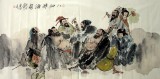 【已售】四尺写意人物画《八仙醉酒图》