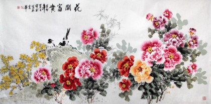 王宝钦六尺精品牡丹图《花开富贵》(询价)