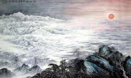 李云友四尺山水《江山多娇》