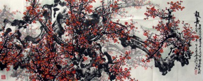 【已售】小八尺国画梅花《报春》