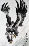【已售】王宝钦雄鹰图《居高雄风》(询价)