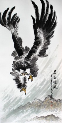 【已售】王宝钦雄鹰图《居高雄风》(询价)