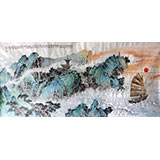 庾超然八尺精品山水《观沧海》