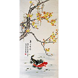 凌雪四尺工笔鱼《年年有余》