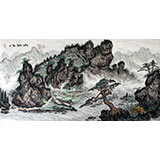 蒲家瑞 四尺山水画《八仙山》 88岁陕西著名老画家