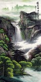 【已售】  四尺精品山水画《瀑布横飞翠壑间》