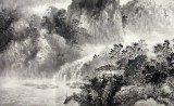【已售】客厅装饰山水画四尺《雨后泉声》