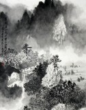 【已售】龙高建四尺水墨山水《深云半雨声》