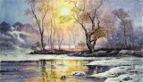 【已售】李昌赫《早晨》朝鲜国画