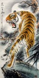【已售】四尺国画上山虎《一吼山月高》