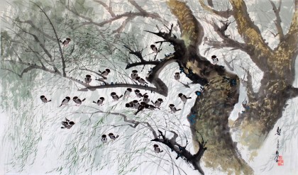 【已售】原朝鲜美术中央主席崔成龙《春》