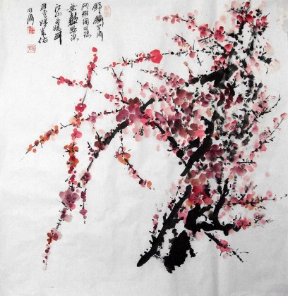 【已售】李明成写意红梅图