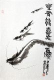 李明成国画《乐有余 喜无忧》