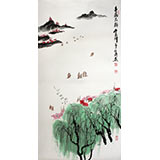 【已售】李明成三尺山水画《春满太湖》