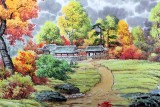 【已售】六尺朝鲜风景国画《金刚山之夏》