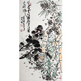 李明成三尺写意作品《铅华洗尽见精神》