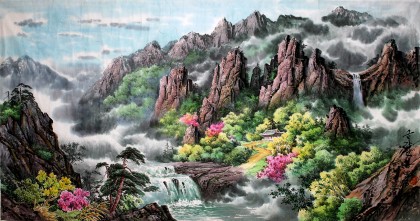 【已售】六尺精品朝鲜风景国画