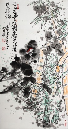 李明成三尺写意作品《铅华洗尽见精神》