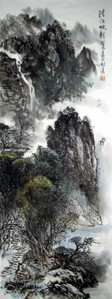 【已售】杨春四尺山水《清江帆影》