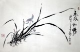 【已售】四尺三开国画兰花图-11