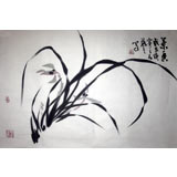 四尺三开国画兰花图