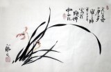 【已售】四尺三开国画兰花图-6