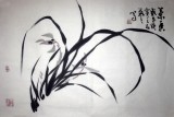 【已售】四尺三开国画兰花图