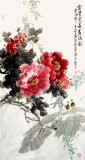【已售】王芳三尺牡丹画《富贵荣华春满园》