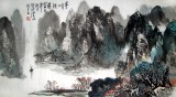 【已售】杨春三尺山水作品《千峰竞秀》