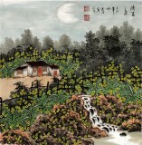 【已售】宁良成三尺斗方田园作品《清夏之夜》