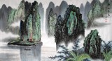 【已售】宁良成六尺漓江山水画《漓江春色》