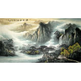 【已售】六尺国画山水《源远流长》